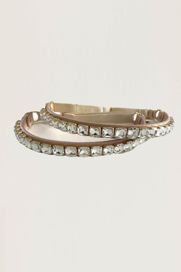 Tatu Couture X Ludovica Martire Luxury Crystal Thigh Garters in Crystal Oyster