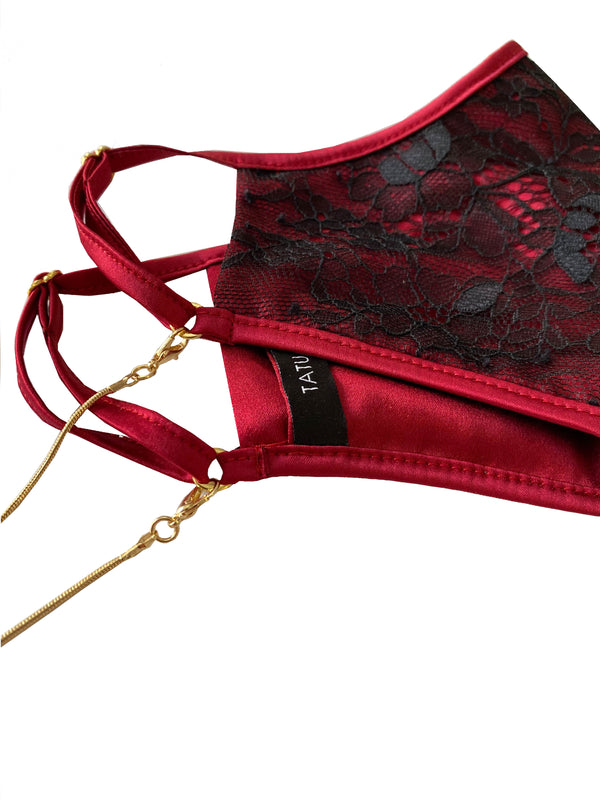 Odette silk and lace face covering