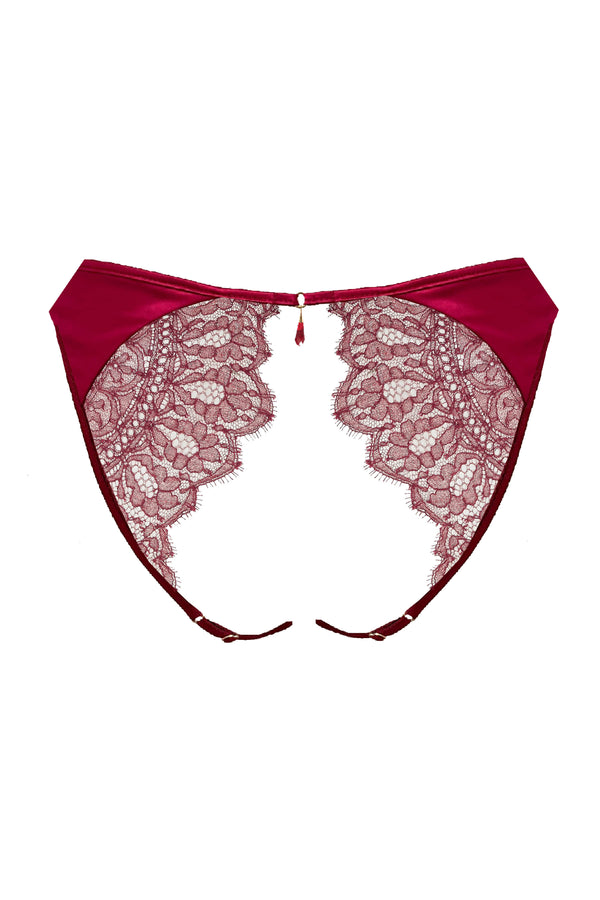 Rosalia luxury erotic sexy ouvert knicker with open lace back in sheer lace