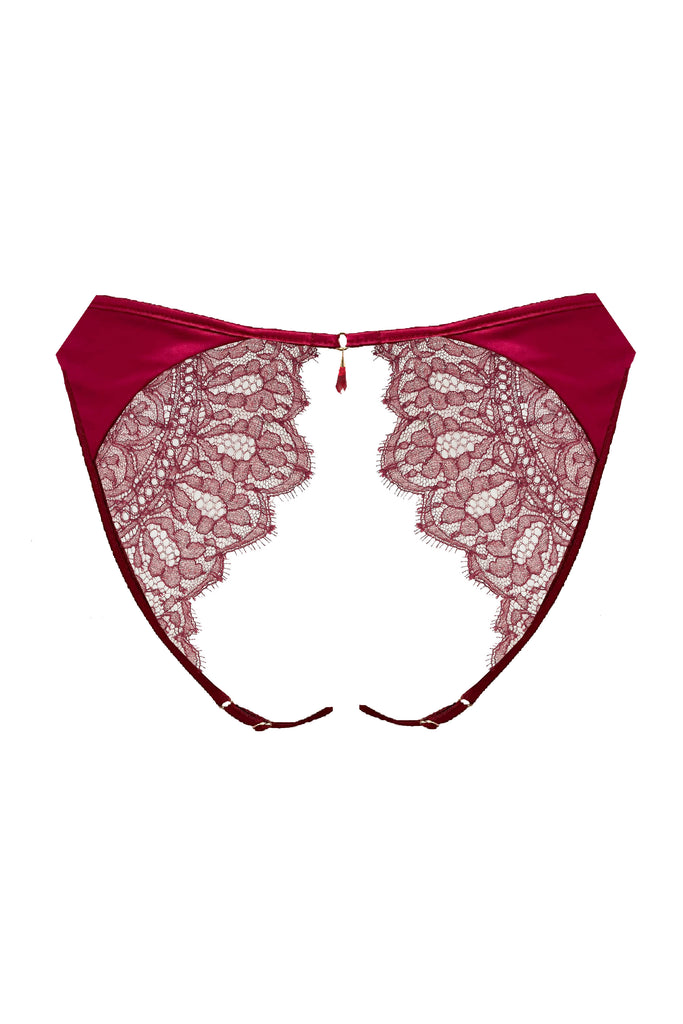 Rosalia luxury erotic sexy ouvert knicker with open lace back in sheer lace 