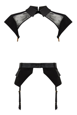 Tatu Couture Talia Leather Collar with Talia Tuxedo Suspender