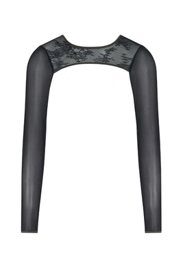 Iona black long mesh sleeve shrug 