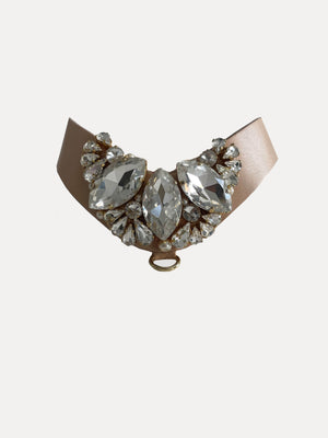 Luxury leather choker with hand embellished crystals 