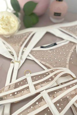 Krystal Sheer Suspender featuring Swarovski crystals.