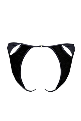 Margot luxury ouvert brief back view with open back and Italian stretch satin