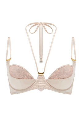 Rosalia designer bra with detachable halter neck and crystal pendant detail