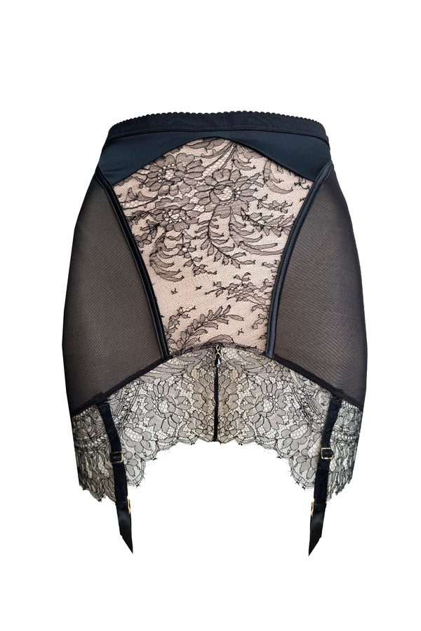 Sheer luxury  black lace slip skirt by Tatu Couture 