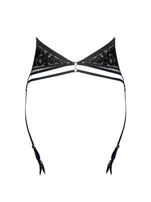 Serafina luxury guipure embroidery suspender belt with 24K gold details