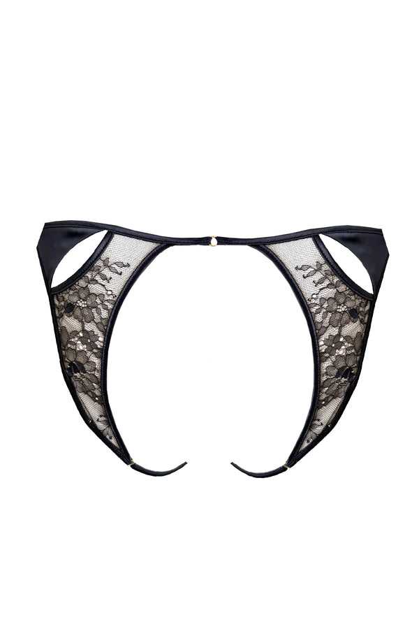 Sylvia  luxury erotic sexy open knicker with open lace back in sheer lace 