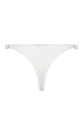 Sheer ivory thong featuring Swaovski crystals by Tatu Couture