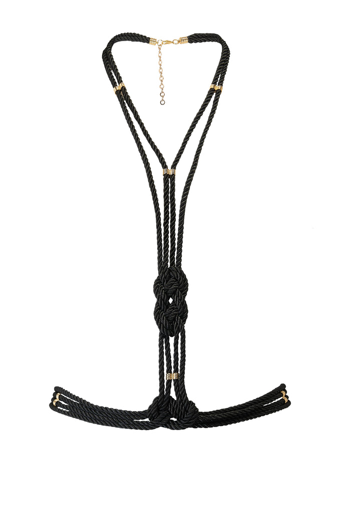 Ayako luxury bondage body harness | Luxury erotic lingerie by Tatu Couture