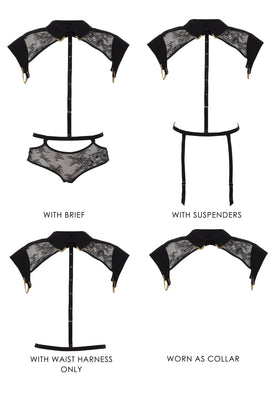 Luxury Lingerie Collar and bodyharness by Tatu Couture