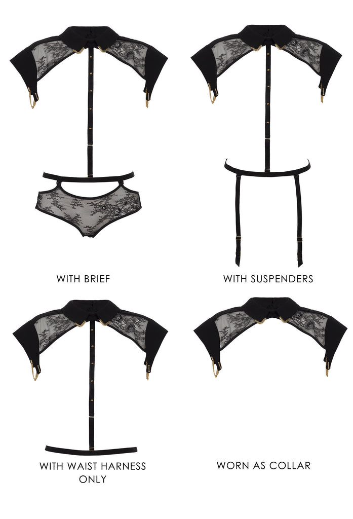 Luxury Lingerie Collar and bodyharness by Tatu Couture