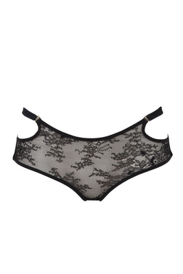 Sylvia black lace brief | Designer lingerie by Tatu Couture
