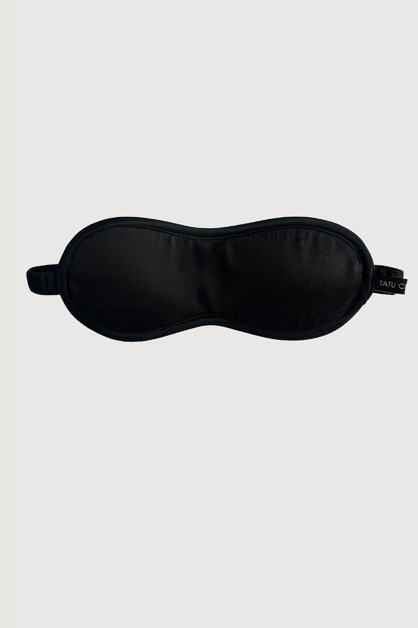 Luxury black silk sleep mask by Tatu Couture 