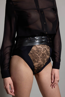 Monique Vegan leather corset belt | high end erotic  lingerie