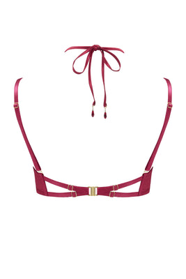 Rosalia luxury red balcony underwired bra by Tatu Couture