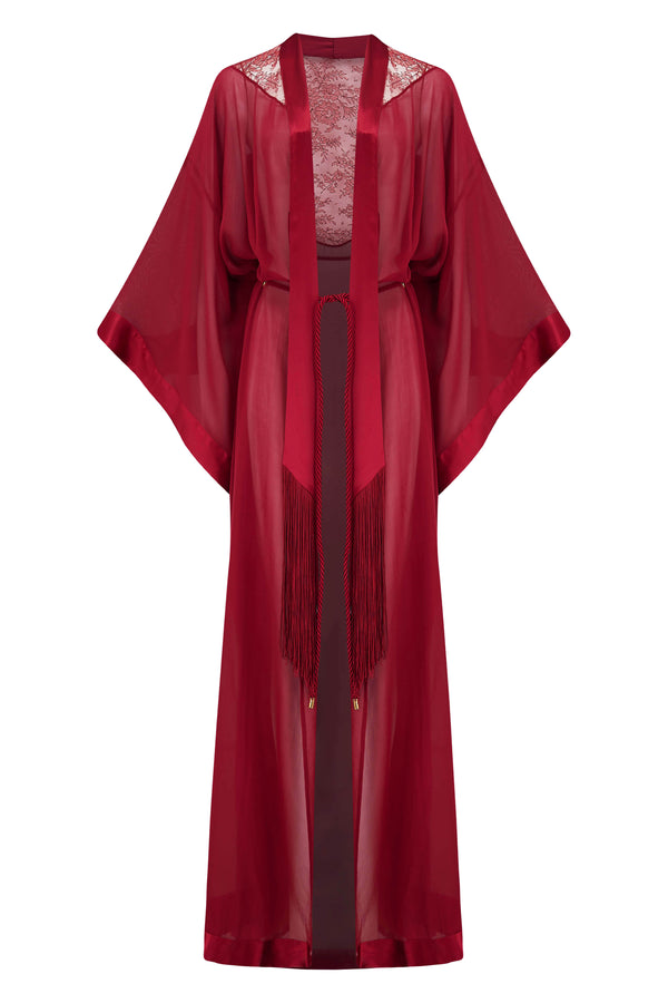 Rosalia Red Silk Robe  | Luxury Nightwear by Tatu Couture