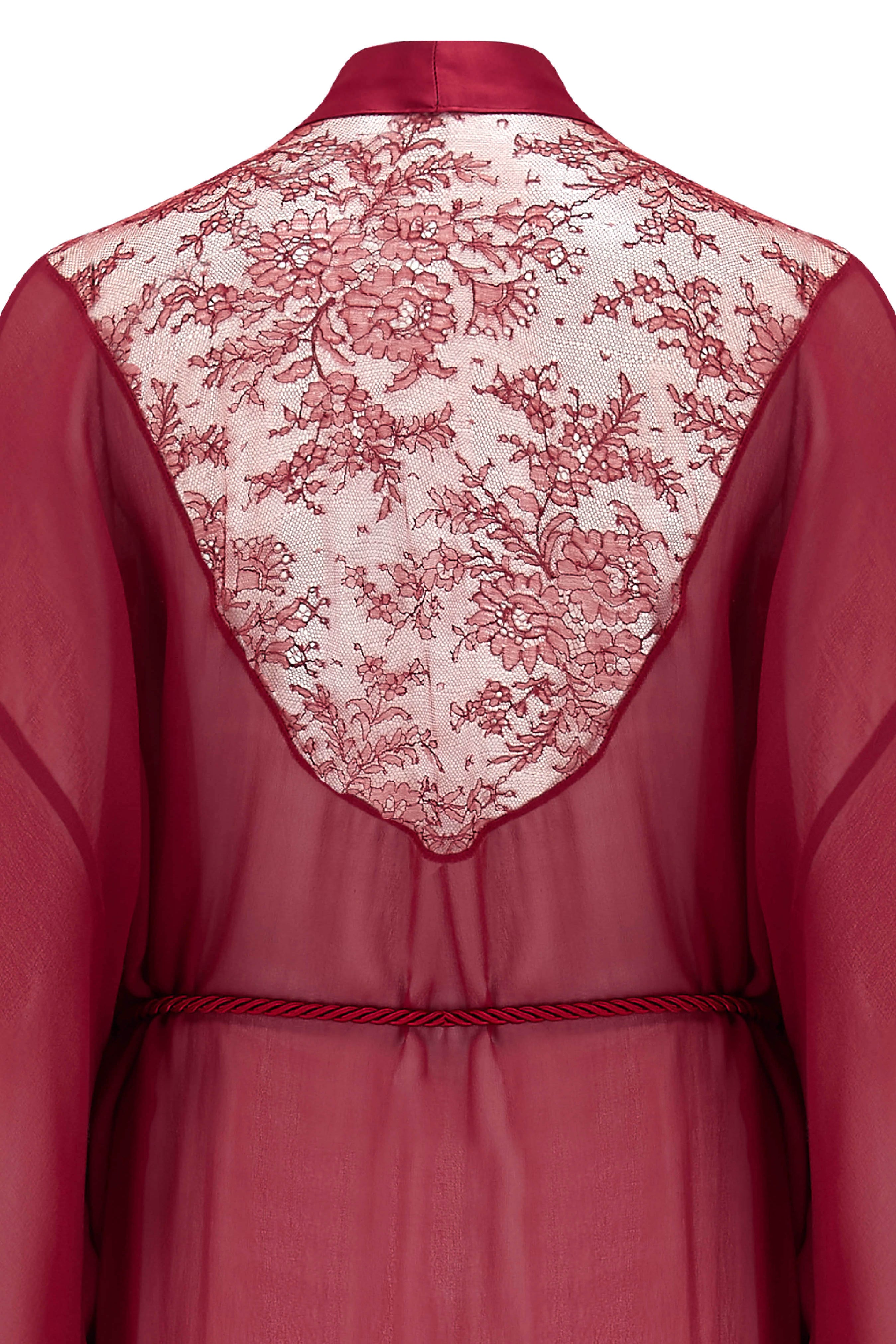 Mimi Rosalia Ivory Floral Robe in Silk Satin