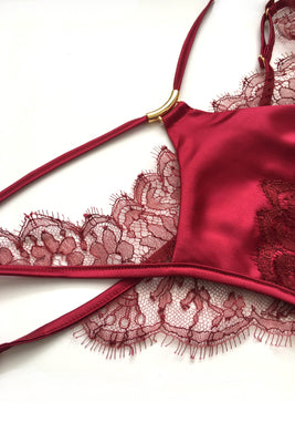 Sheer lace luxury brief part of the Rosalia luxury lingerie collection by Tatu Couture