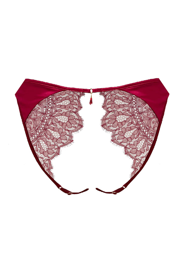 Rosalia luxury erotic sexy ouvert knicker with open lace back in sheer lace 