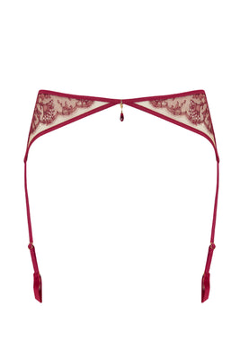 Rosalia luxury red lace suspender belt
