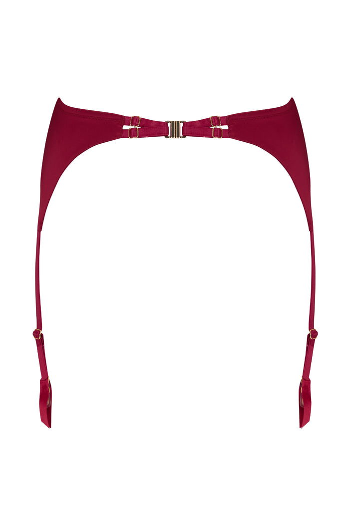 Rosalia Luxury red lace garter belt by Tatu Couture