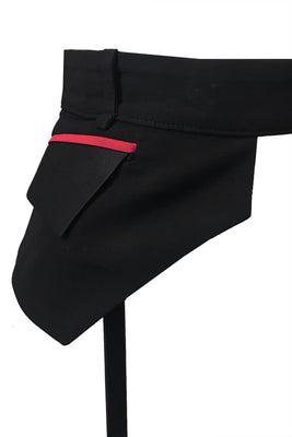 Tatu Couture Celine Luxury black Suspender Belt with Tuxedo pocket