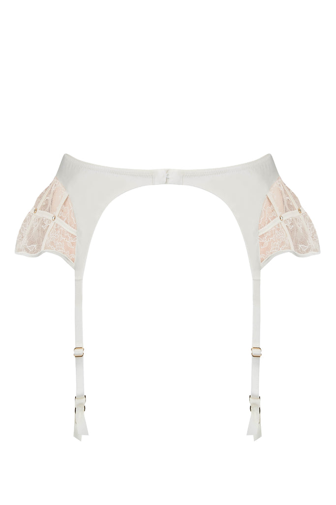 Xena ivory lace garter belt set | Designer Luxury lingerie by Tatu Couture 