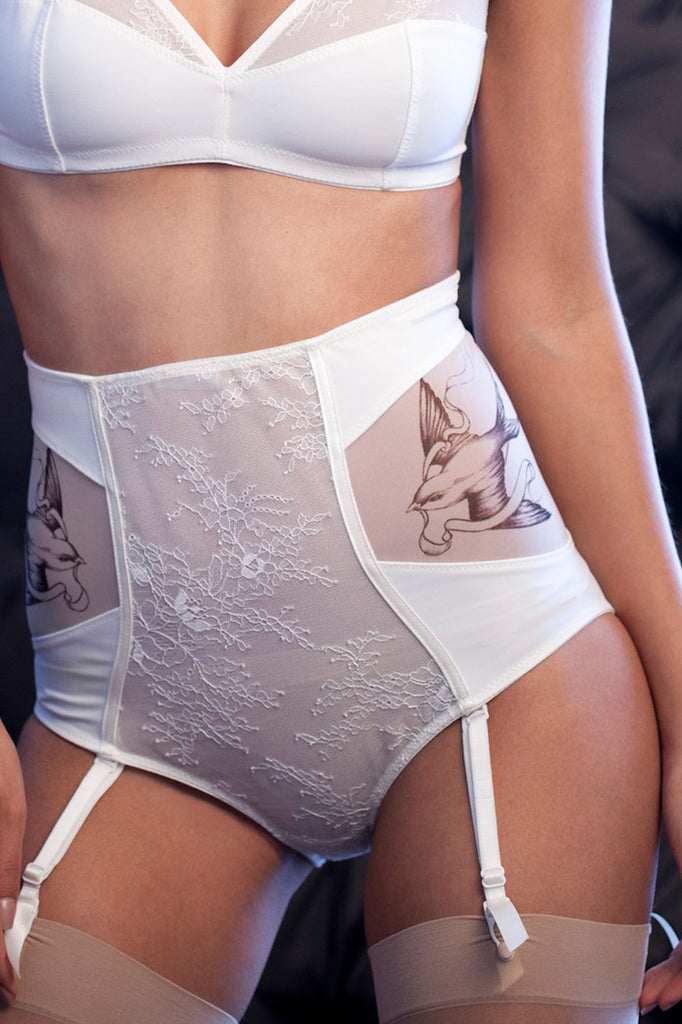 Carla high waisted ivory lace brief | Luxury Bridal lingerie