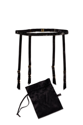 Ciara suspender belt featuring Swarovski crystals with signature gift bag