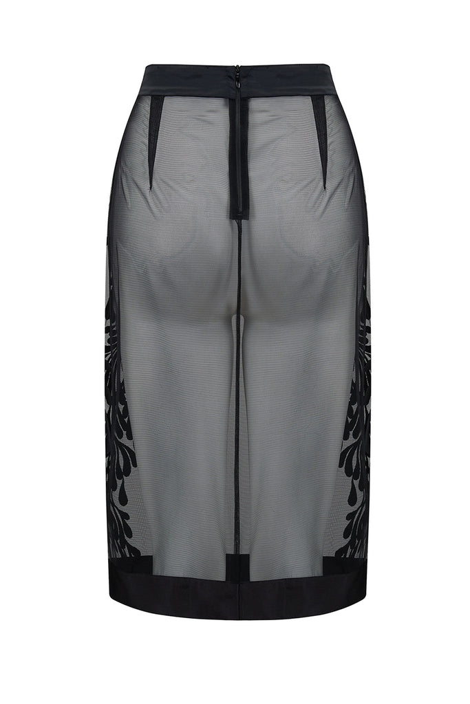 Gabriella black sheer skirt by Tatu Couture