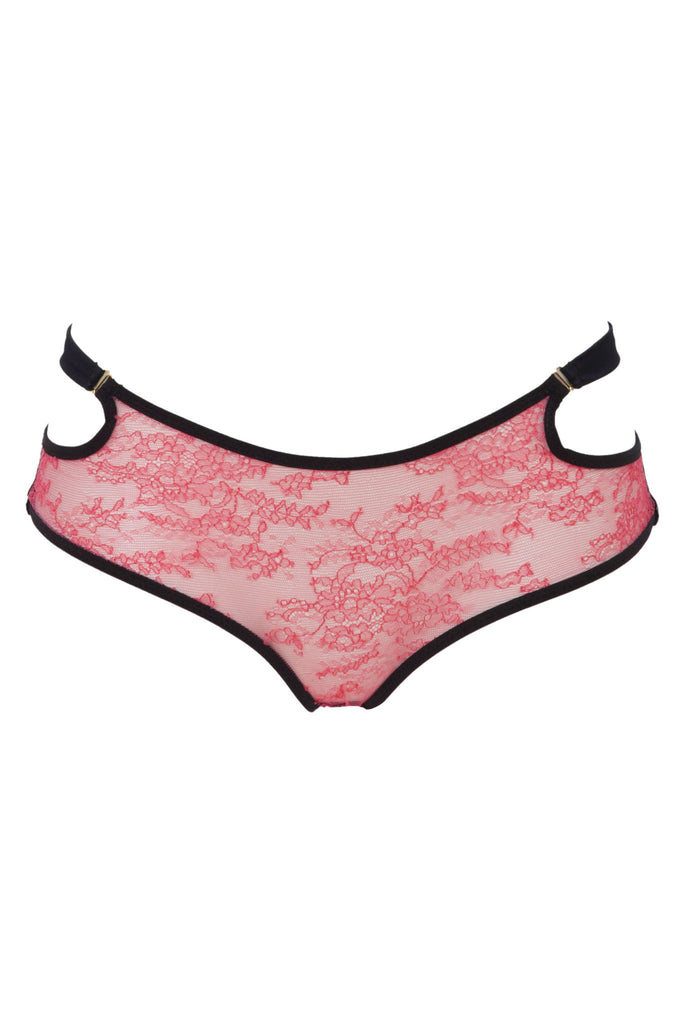 Luxury lace bra in hot pink | Designer lingerie by Tatu Couture