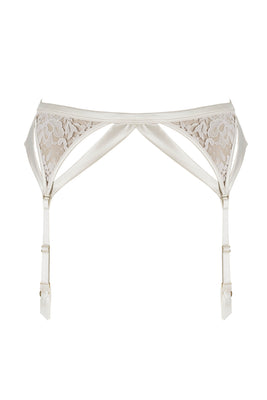 Nadya lace garter belt in ivory | Bridal lingerie by Tatu Couture