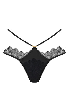 Rosalia Luxury Brazilian lace brief in black sheer lace