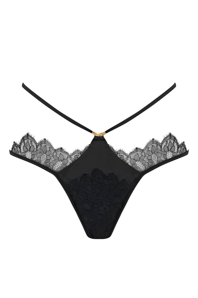 Rosalia Luxury Brazilian lace brief in black sheer lace