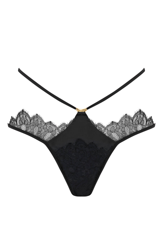 Rosalia Luxury Brazilian lace brief in black sheer lace