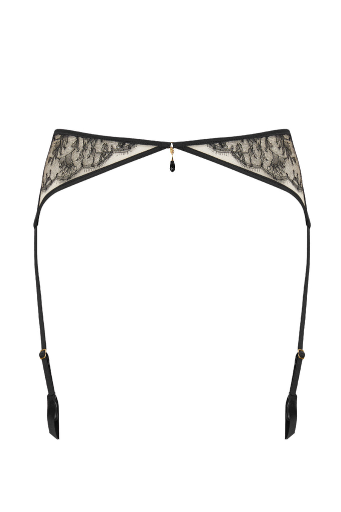 Rosalia luxury black lace suspender belt