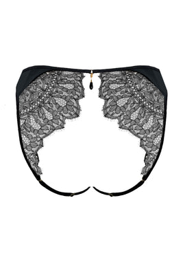 Rosalia luxury erotic sexy open knicker with open lace back in sheer lace 