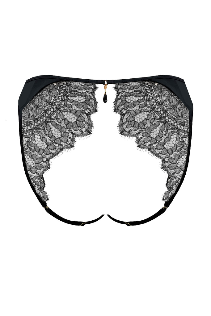 Rosalia luxury erotic sexy open knicker with open lace back in sheer lace 