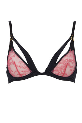 Laetita Ouvert Bra in hot pink | Luxury lingerie by Tatu Couture