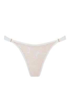 Xena Ivory lace thong |  Designer luxury lingerie by Tatu Couture