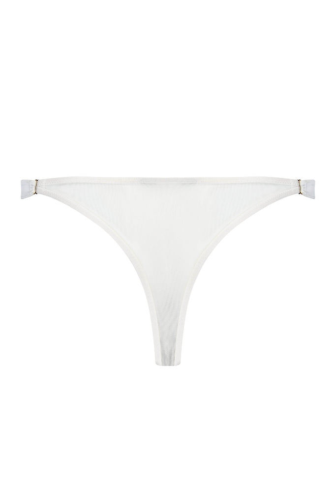 Xena Ivory mesh thong | Luxury Bridal lingerie by Tatu Couture